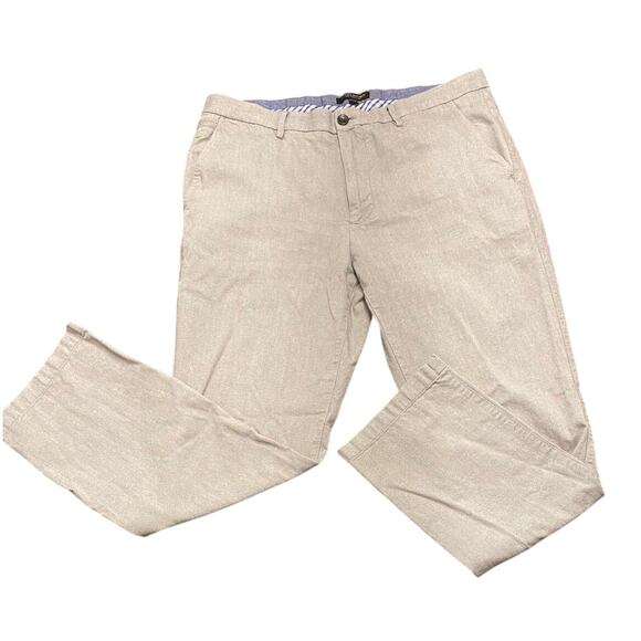 Banana Republic Kentfield Gray Cotton Chino Pants 36x30 Herringbone Weave - Picture 1 of 7